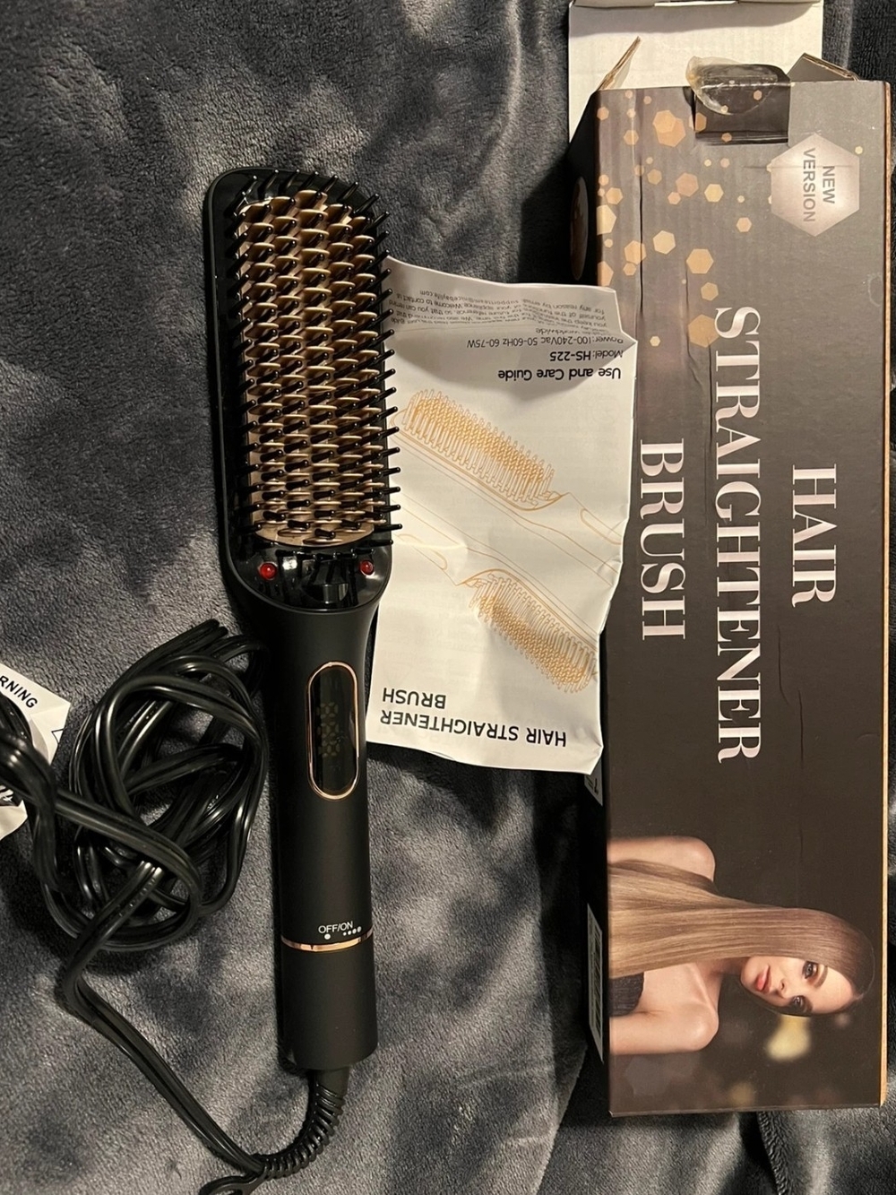Hair Straightener Brush Heated Ceramic Straightening Brush